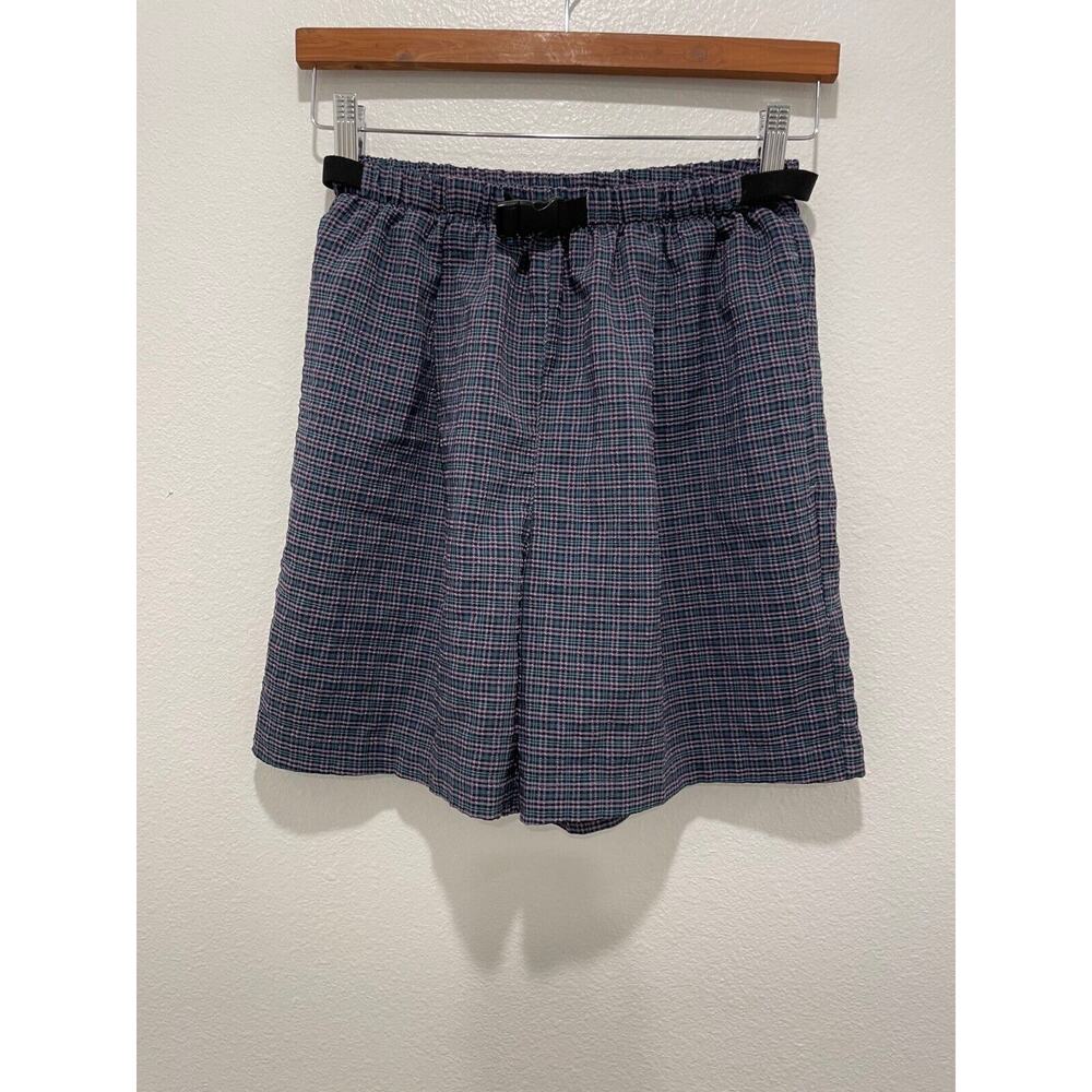 Vintage Title Nine Womens Shorts Medium Plaid Belted Elastic Waist Gorpcore 90s